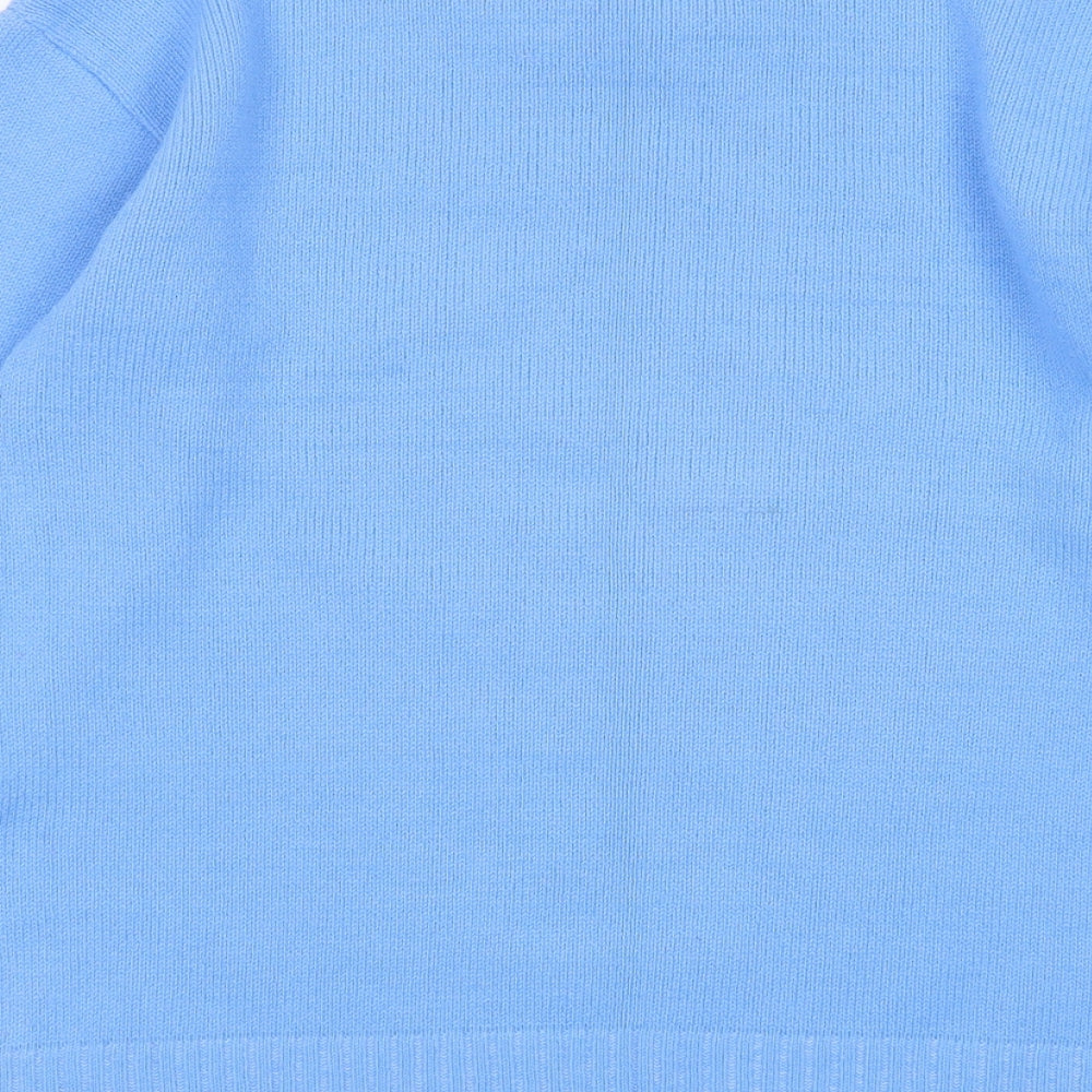 Pure & Natural Womens Blue Round Neck  Acrylic Pullover Jumper Size S