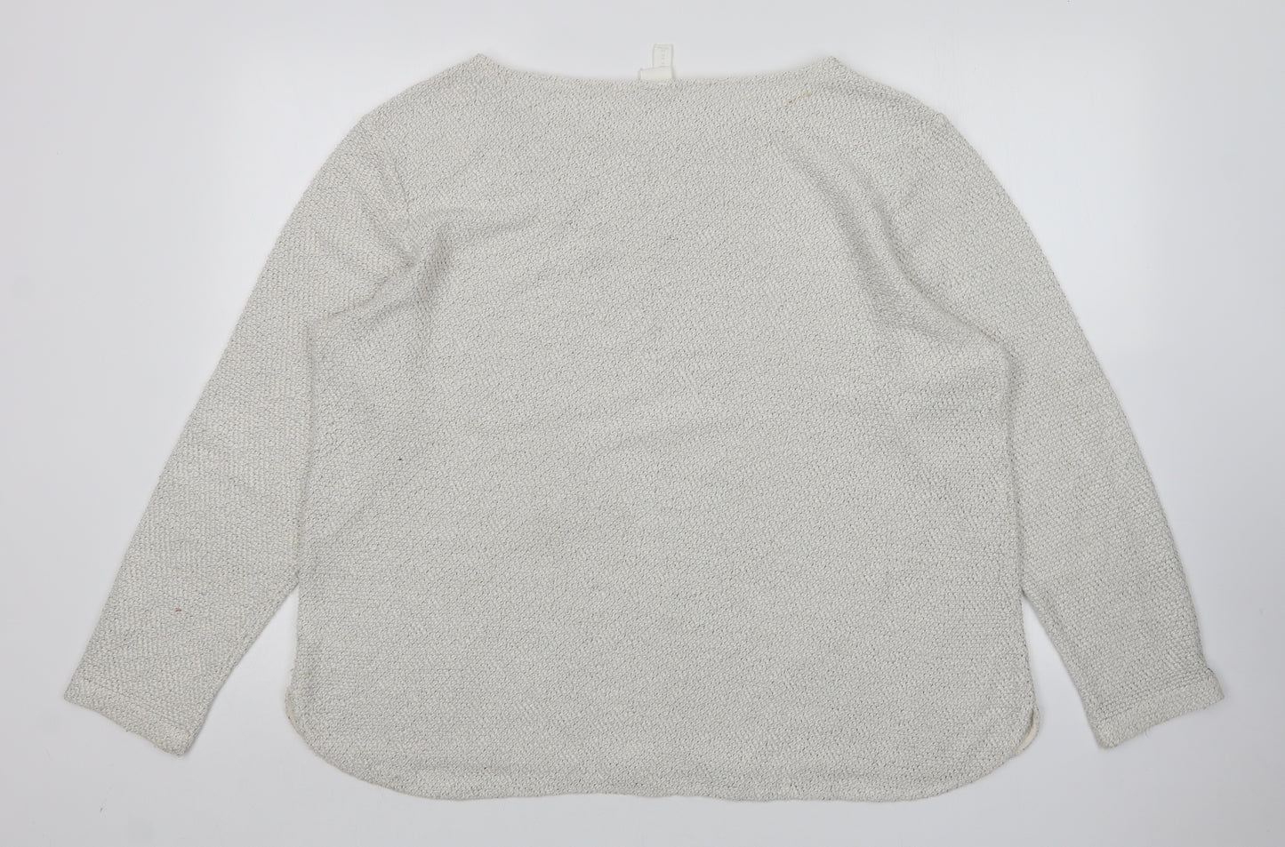 H&M Womens Beige Round Neck  Cotton Pullover Jumper Size XL