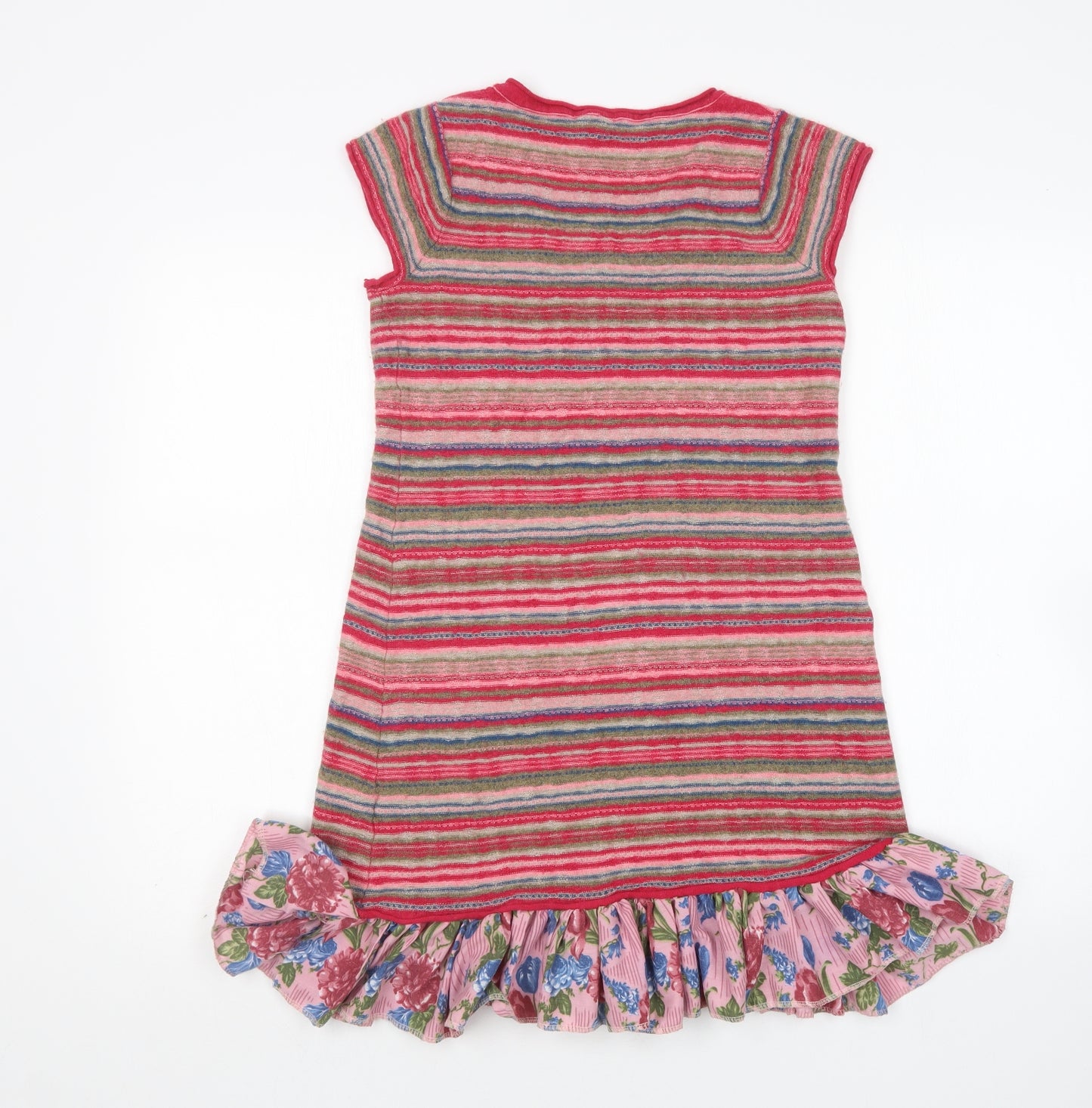 White Stuff Womens Multicoloured Striped Viscose Jumper Dress  Size 12  Round Neck