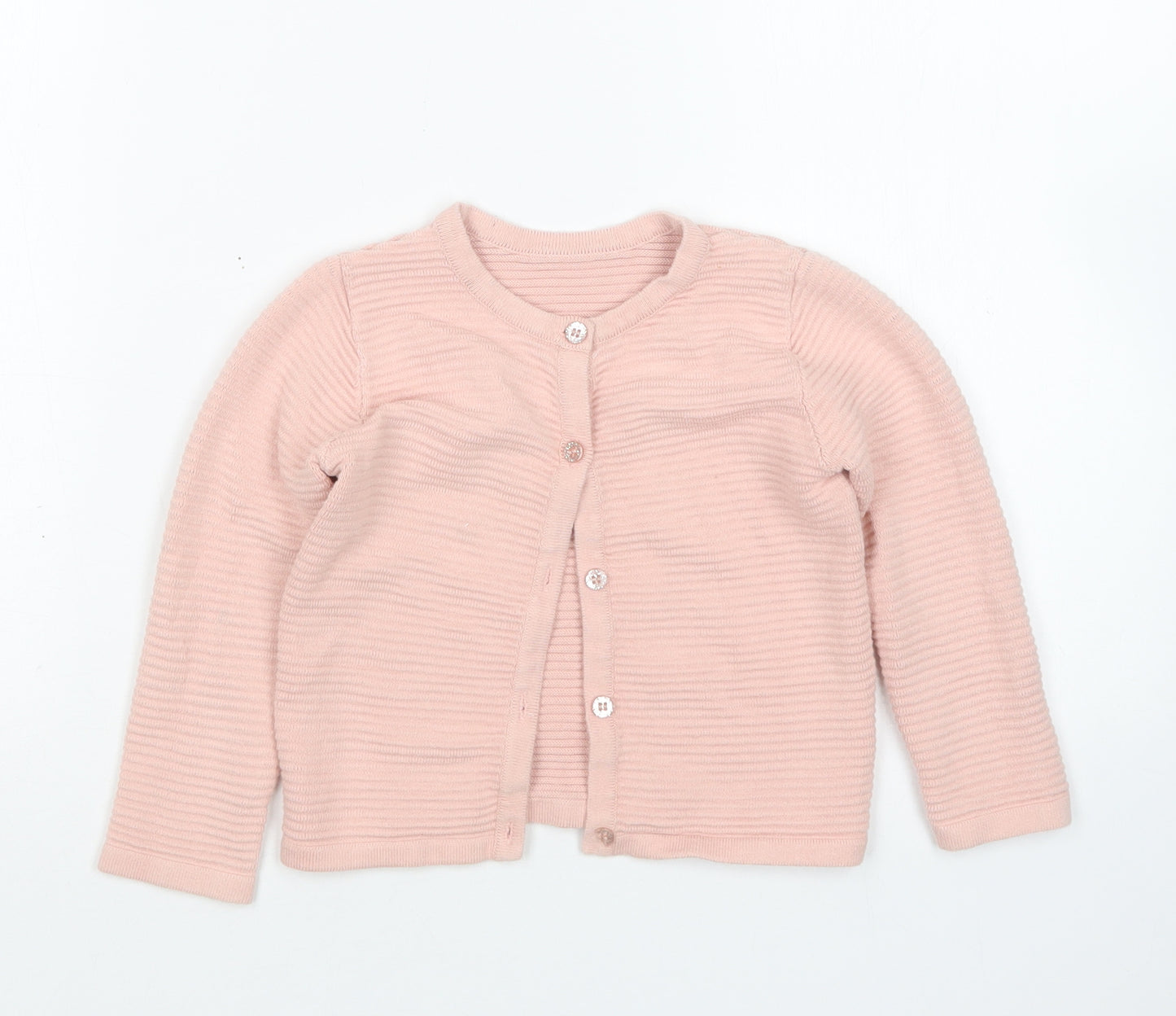 Nutmeg Girls Pink Round Neck  Cotton Cardigan Jumper Size 4-5 Years