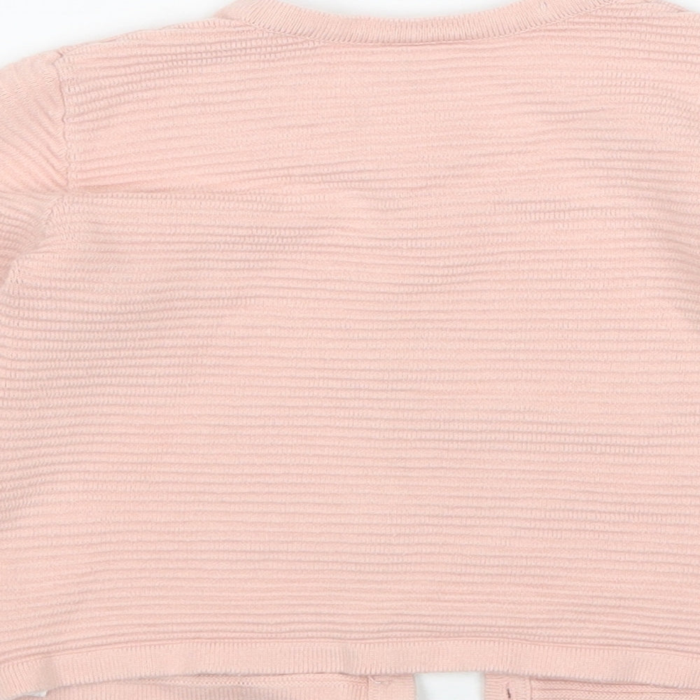 Nutmeg Girls Pink Round Neck  Cotton Cardigan Jumper Size 4-5 Years