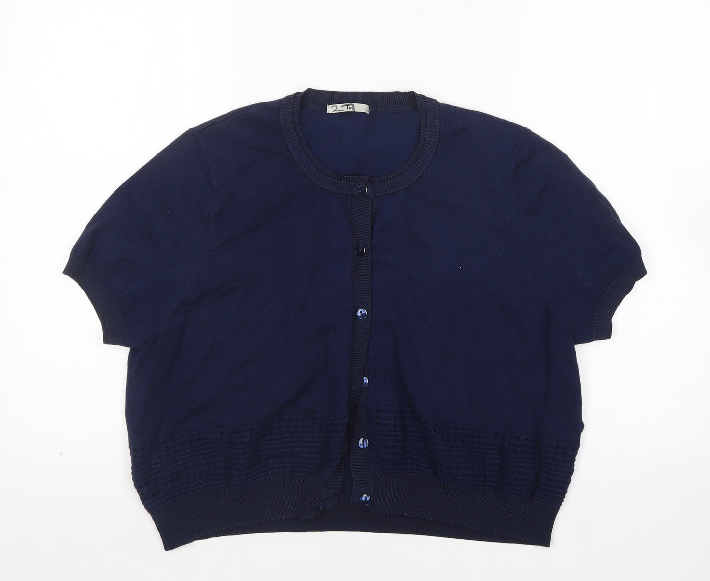TU Womens Blue Round Neck  Viscose Cardigan Jumper Size 20