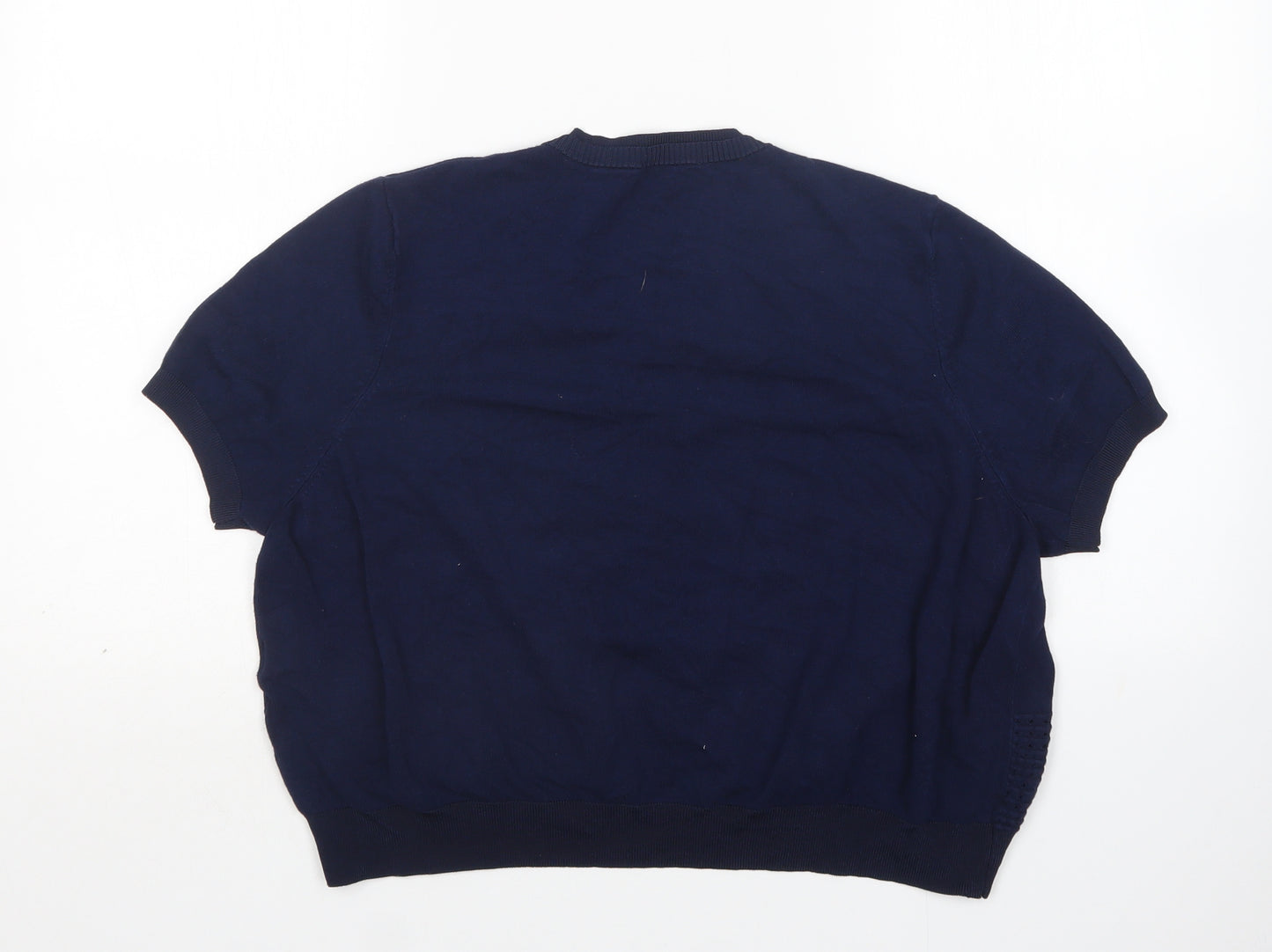 TU Womens Blue Round Neck  Viscose Cardigan Jumper Size 20
