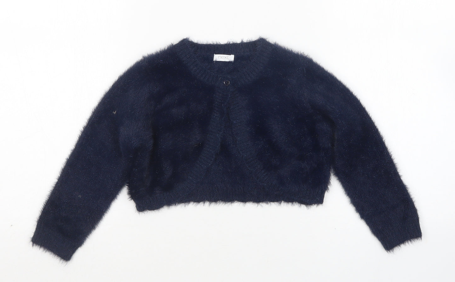 NEXT Girls Blue Round Neck  Nylon Shrug Jumper Size 4-5 Years