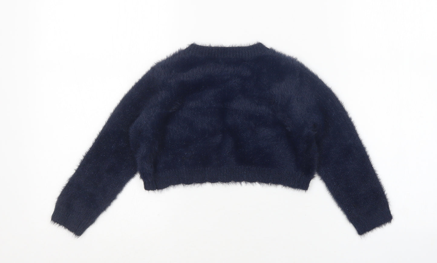 NEXT Girls Blue Round Neck  Nylon Shrug Jumper Size 4-5 Years