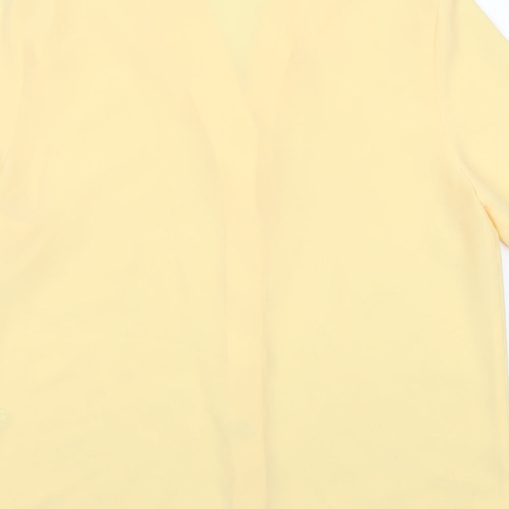 Canda Womens Yellow  Polyester Basic Button-Up Size 14 Collared