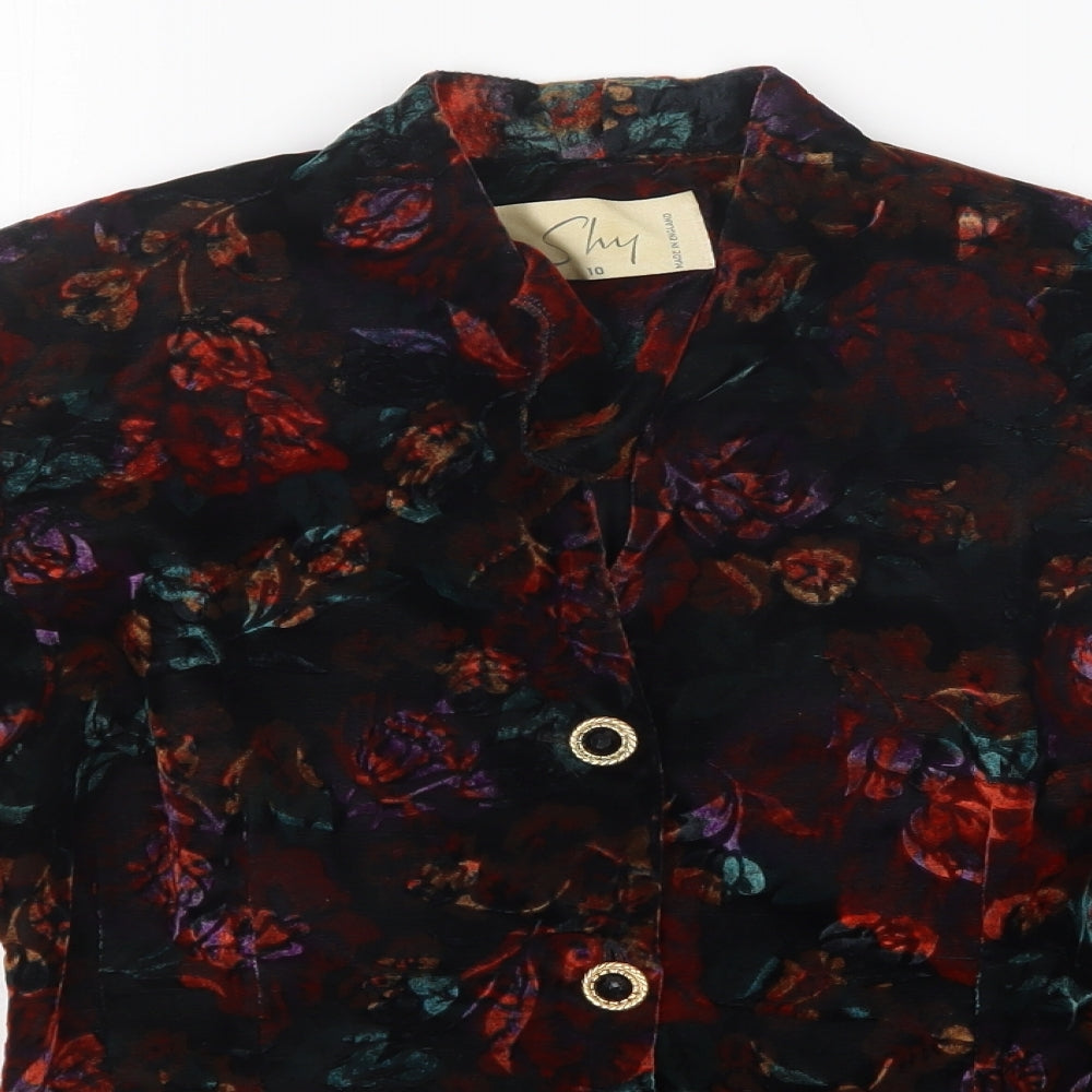 Shy Womens Multicoloured Floral Viscose Jacket Blazer Size 10