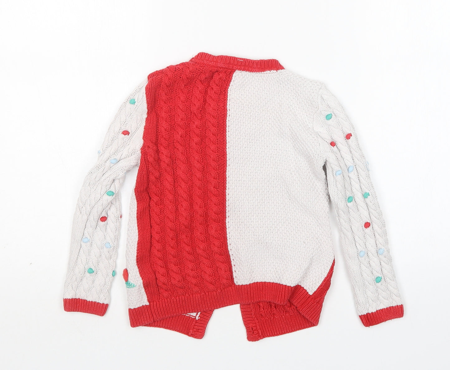 TU Girls Multicoloured Round Neck Polka Dot Cotton Cardigan Jumper Size 4-5 Years   - Christmas