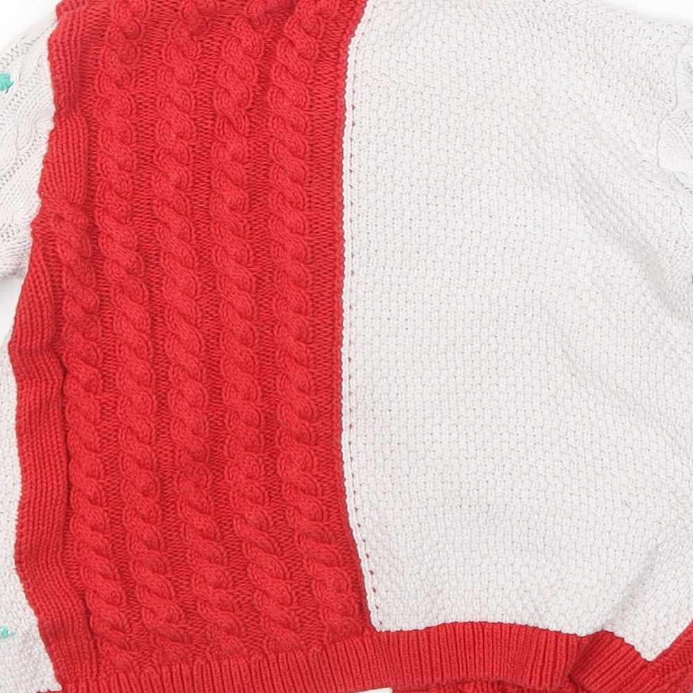 TU Girls Multicoloured Round Neck Polka Dot Cotton Cardigan Jumper Size 4-5 Years   - Christmas