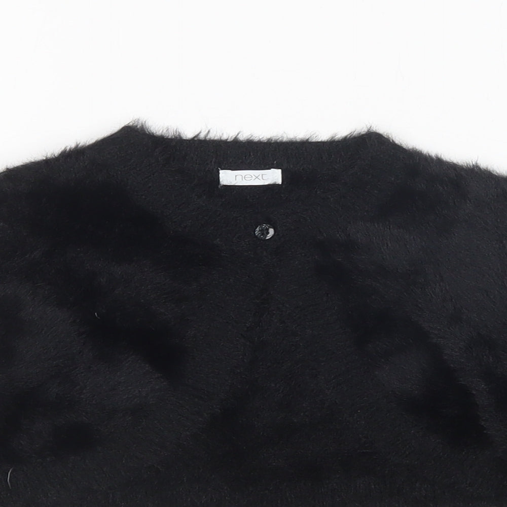 NEXT Girls Black Round Neck  Acrylic Shrug Jumper Size 5-6 Years