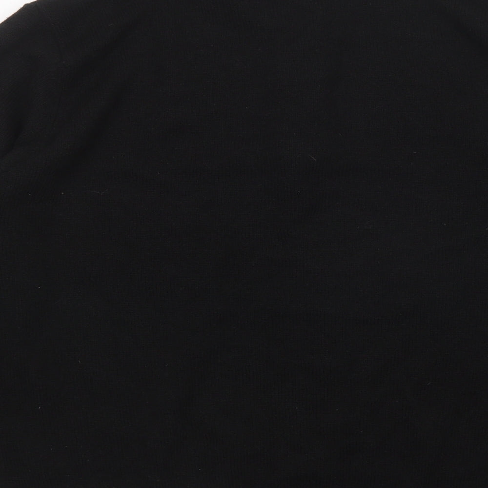 Brave Soul Mens Black Mock Neck  Acrylic Pullover Jumper Size XL