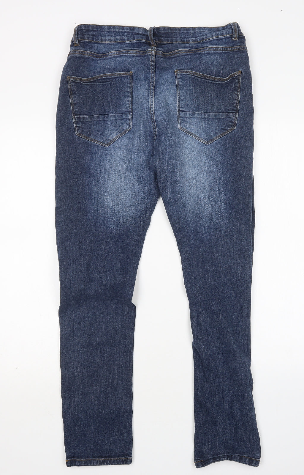 Peacocks Mens Blue  Cotton Skinny Jeans Size 36 L29 in Regular