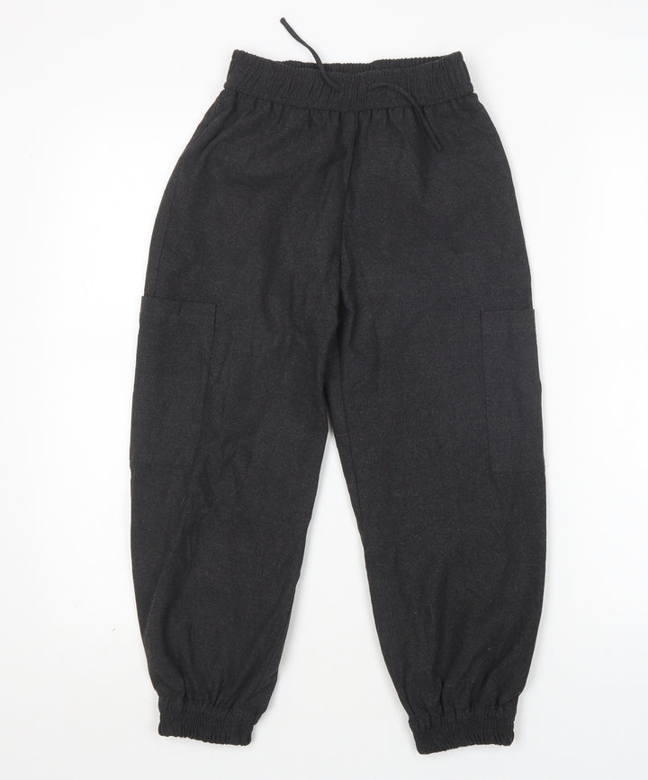 Zara Girls Grey  Polyester Cargo Trousers Size 9 Months  Regular