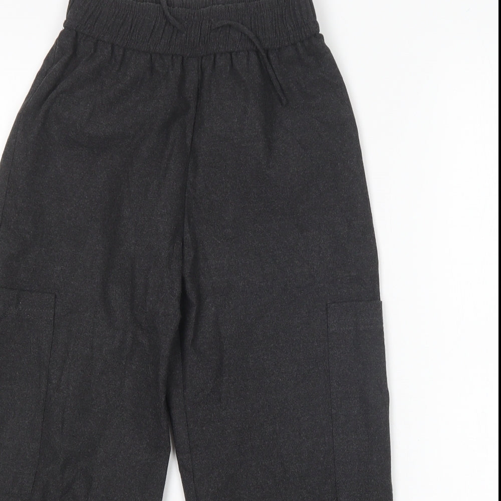 Zara Girls Grey  Polyester Cargo Trousers Size 9 Months  Regular