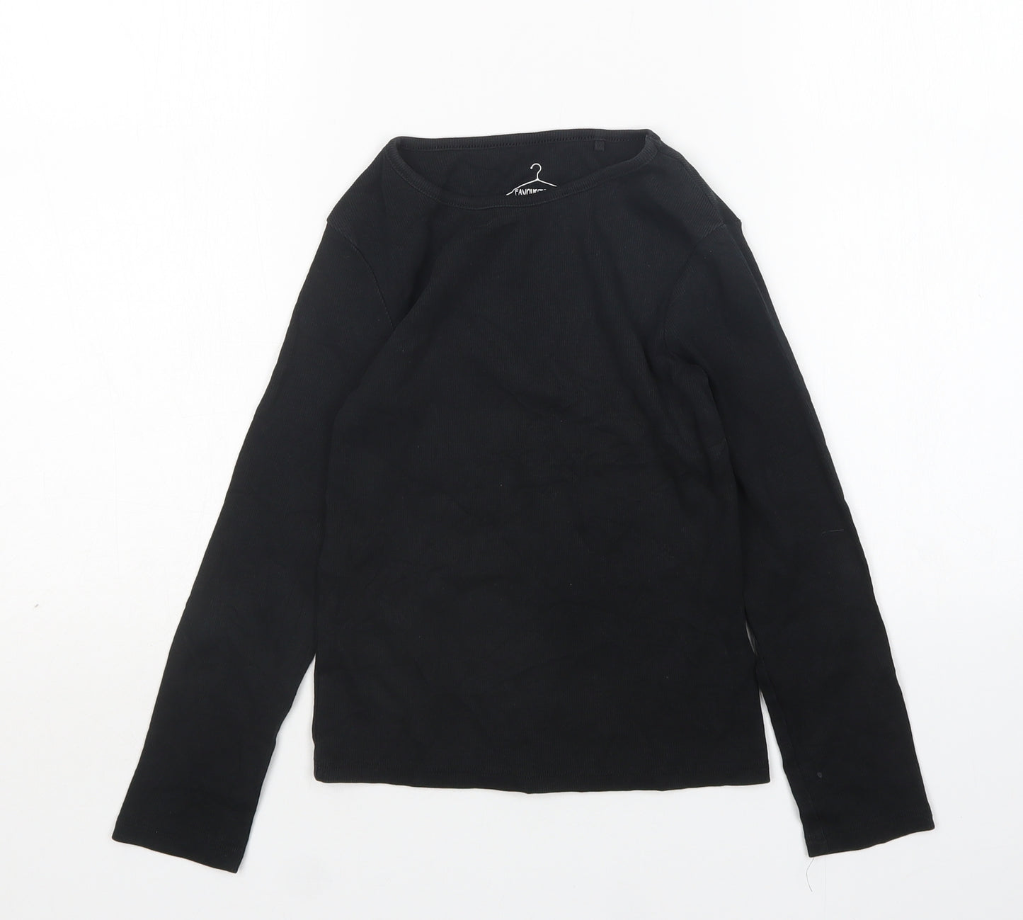 NEXT Girls Black  Cotton Basic T-Shirt Size 9 Years Round Neck