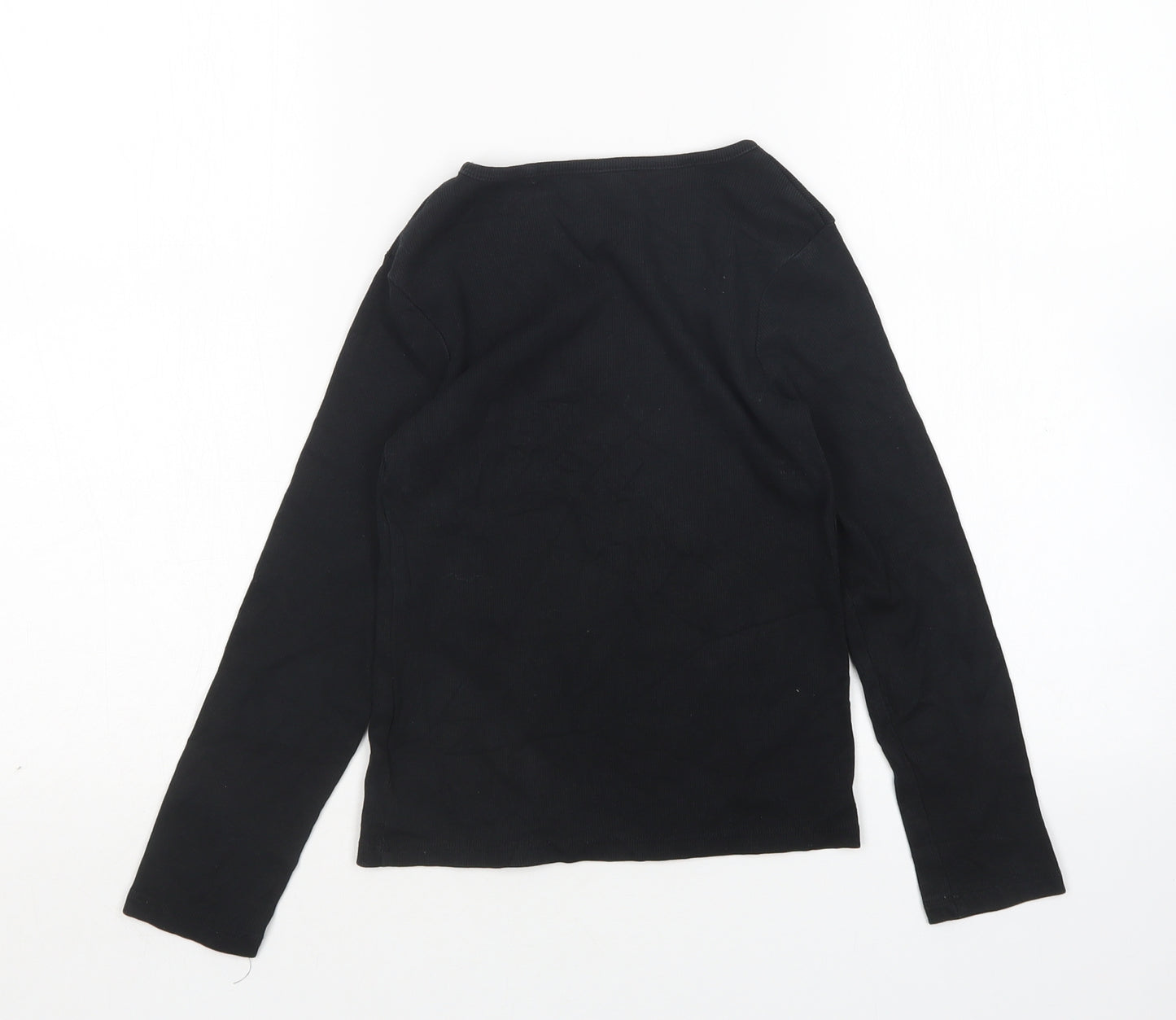 NEXT Girls Black  Cotton Basic T-Shirt Size 9 Years Round Neck