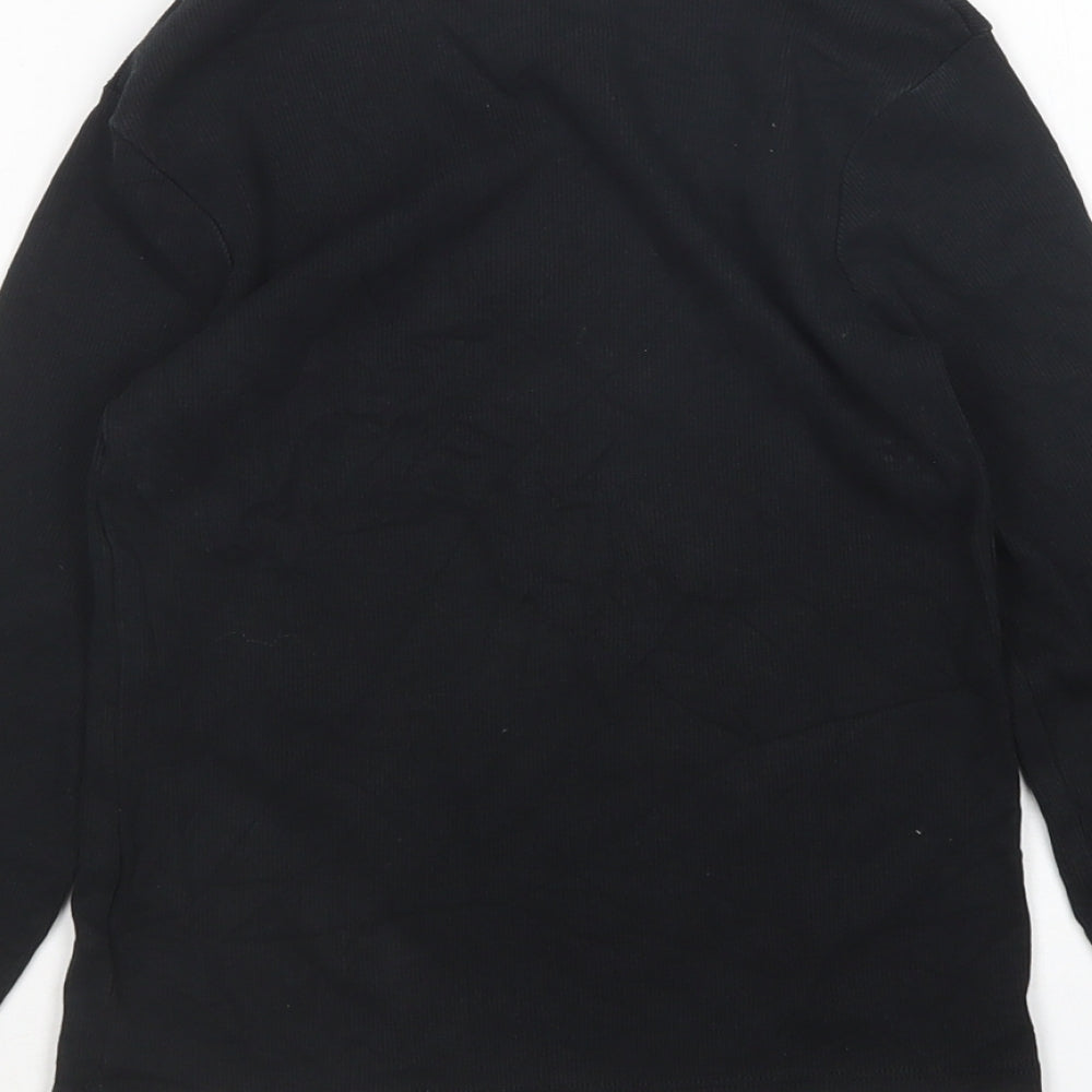 NEXT Girls Black  Cotton Basic T-Shirt Size 9 Years Round Neck