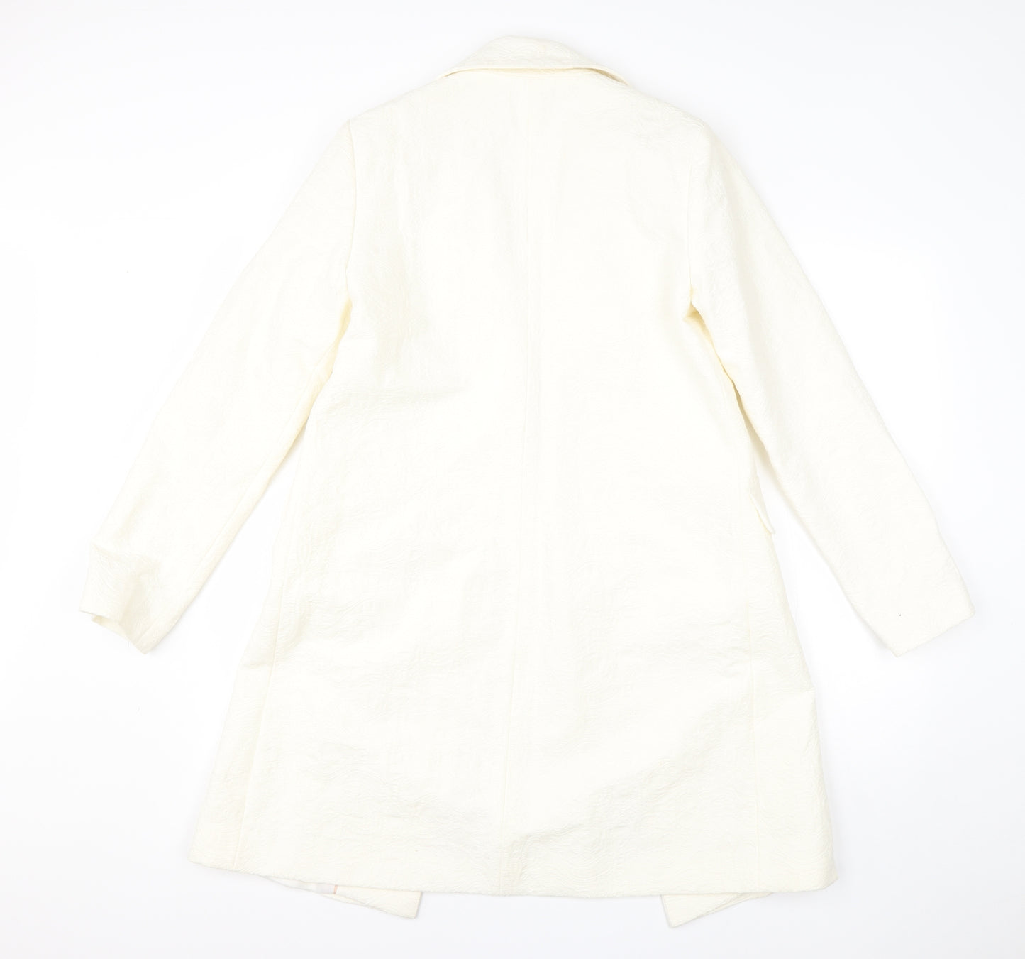 M&S Womens Beige Floral  Overcoat Coat Size 10
