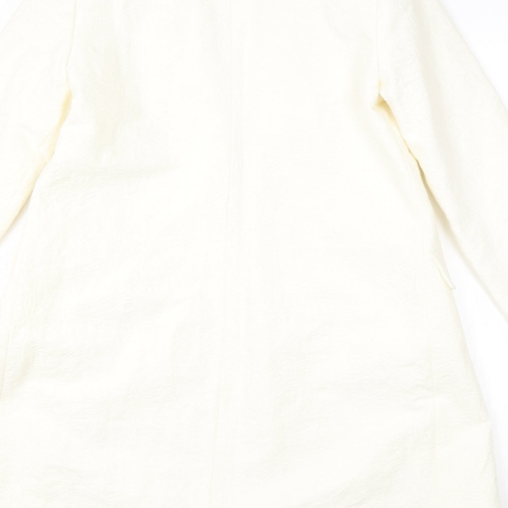 M&S Womens Beige Floral  Overcoat Coat Size 10