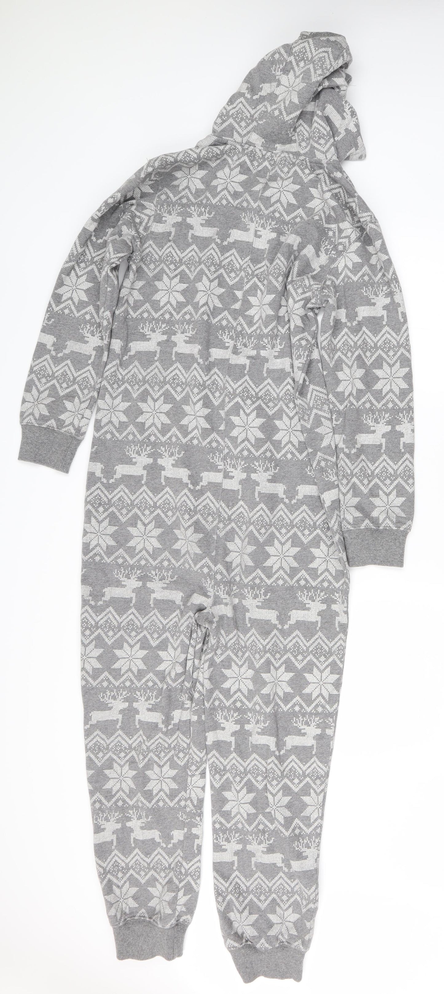 George Boys Grey Fair Isle Cotton  One Piece Size 12-13 Years   - christmas
