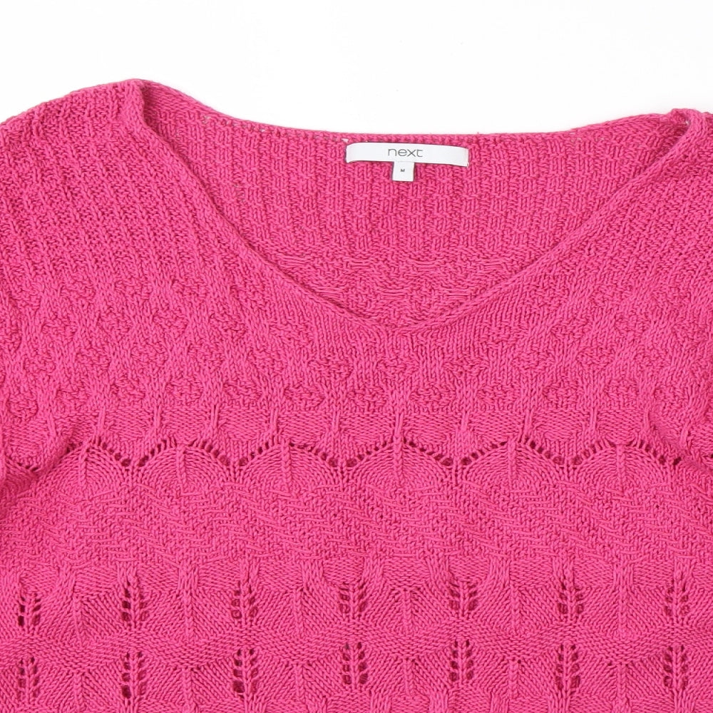 NEXT Womens Pink Round Neck  Cotton Pullover Jumper Size M