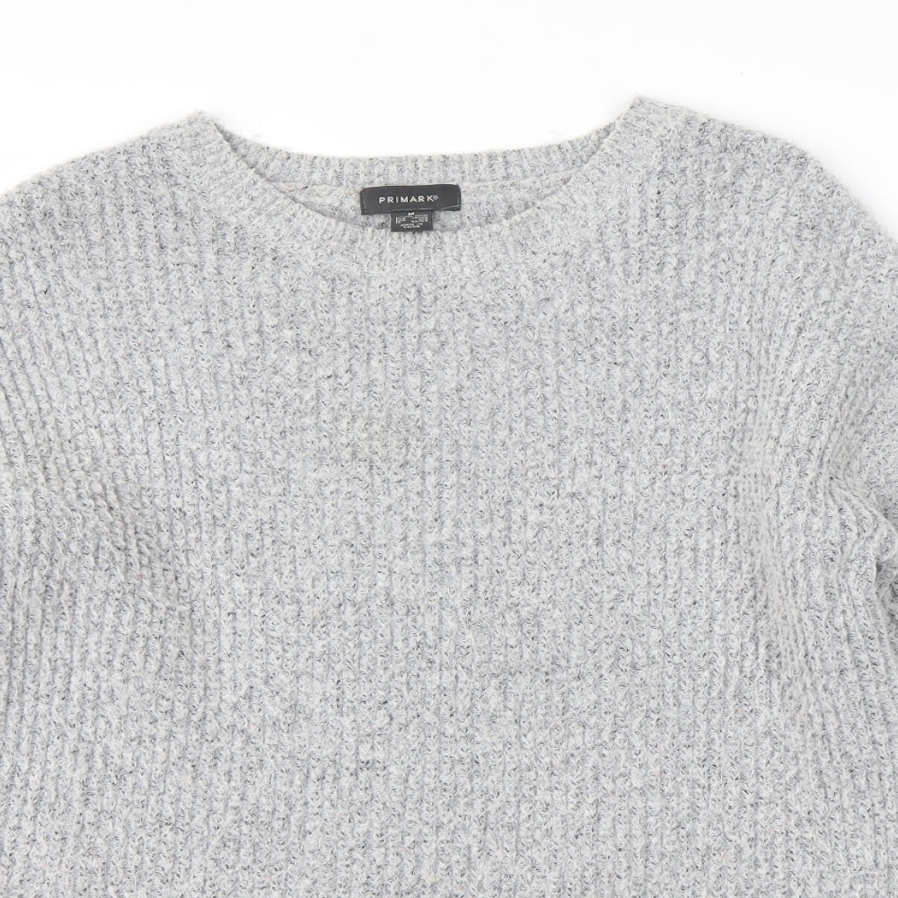 Primark Mens Grey Round Neck  Acrylic Pullover Jumper Size M