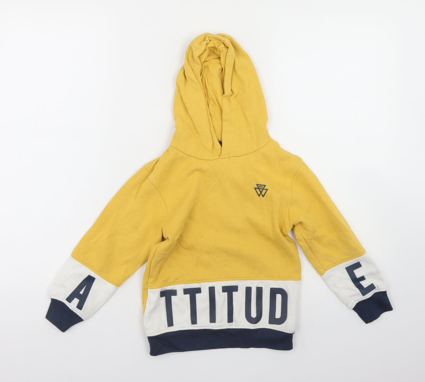 George Boys Yellow  Cotton Pullover Hoodie Size 5-6 Years