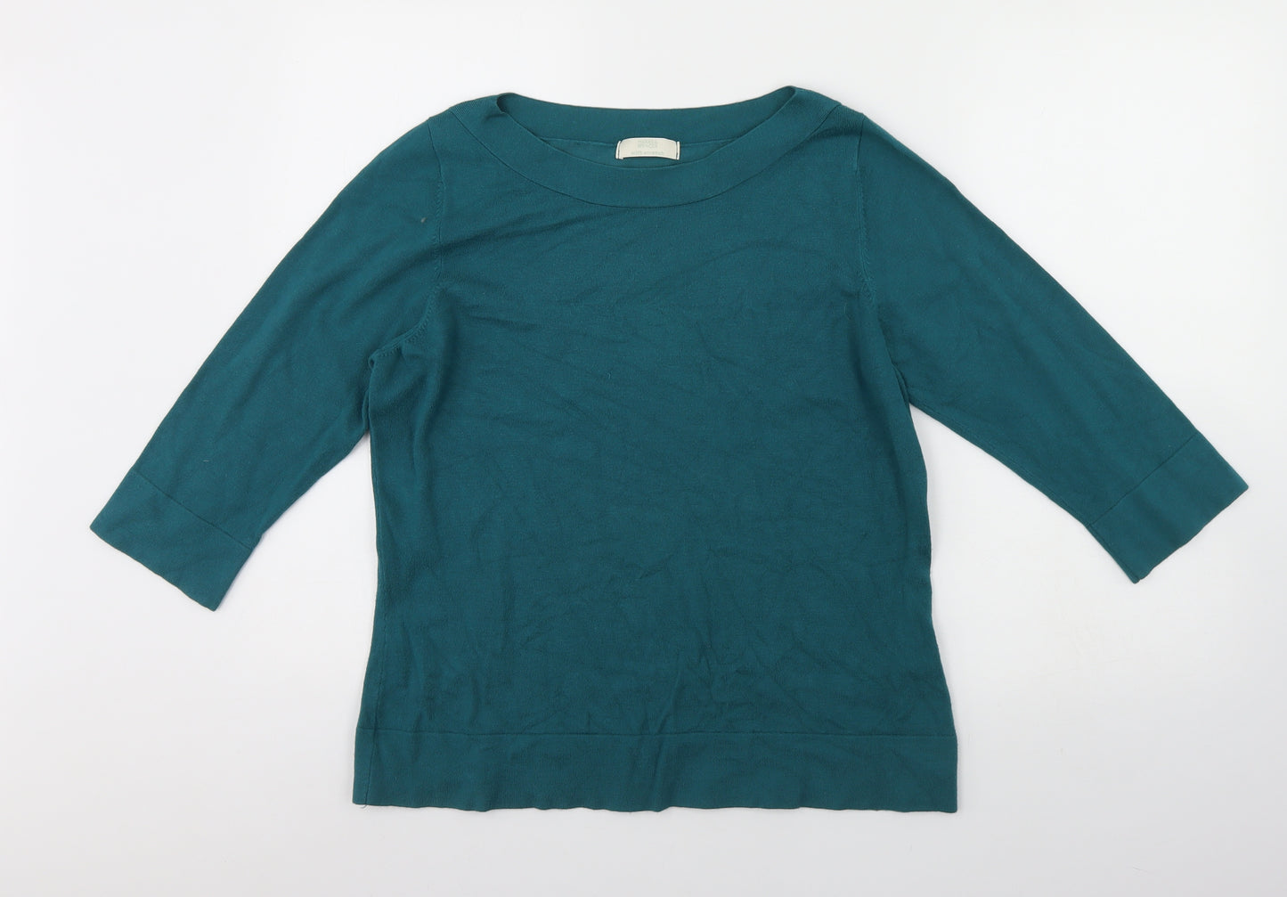 M&S Womens Green Round Neck  Viscose Pullover Jumper Size 20
