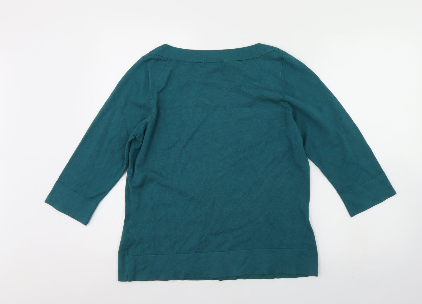 M&S Womens Green Round Neck  Viscose Pullover Jumper Size 20