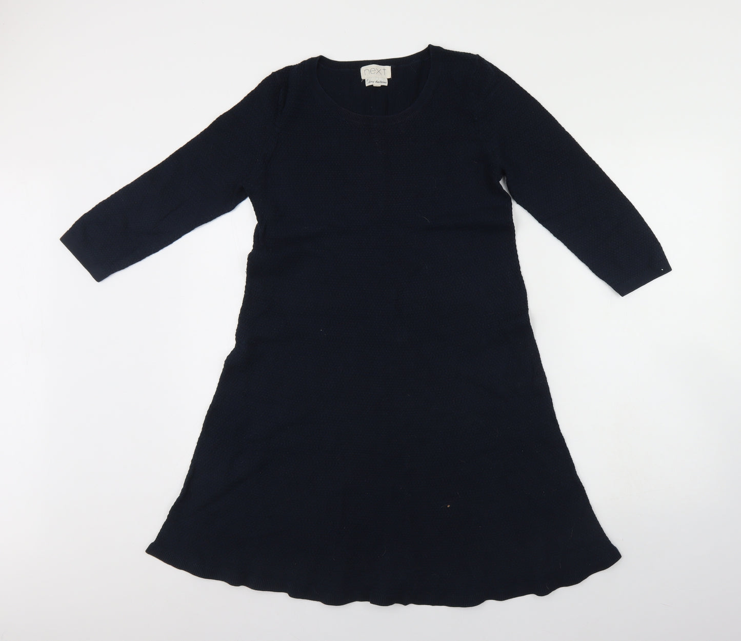 NEXT Womens Black  Cotton Jumper Dress  Size 12  Round Neck