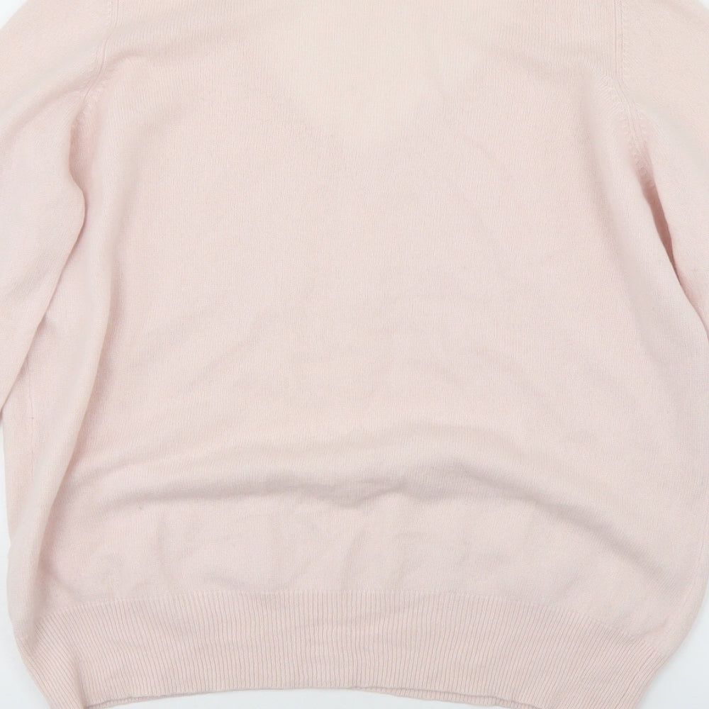 Autograph Womens Pink V-Neck  Cashmere Pullover Jumper Size 18