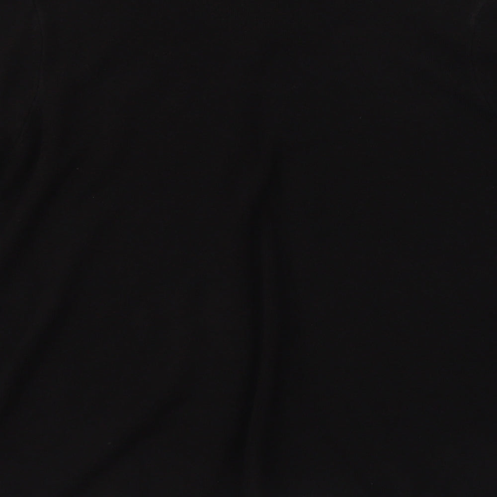 M&S Womens Black Round Neck  Acrylic Cardigan Jumper Size 16