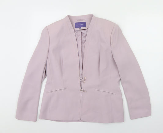 Front view of Autonomy women’s purple jacket blazer, size UK 14