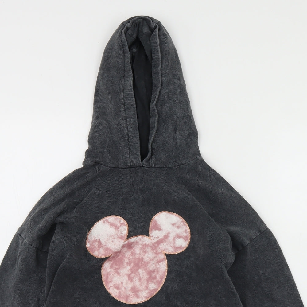 George Girls Black  Cotton Pullover Hoodie Size 13-14 Years   - disney minnie mouse