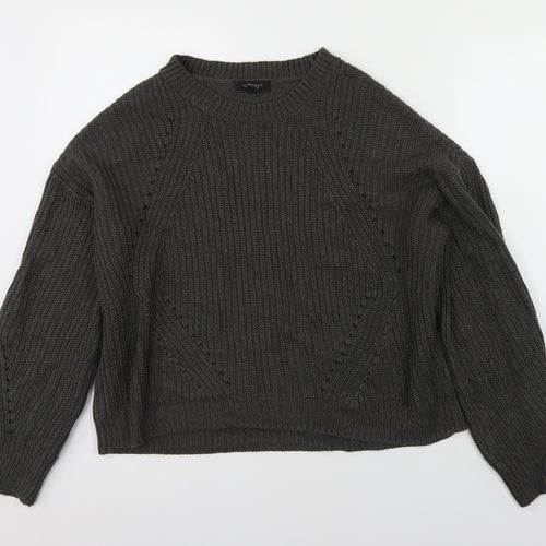 New Look Mens Green Round Neck  Acrylic Pullover Jumper Size M