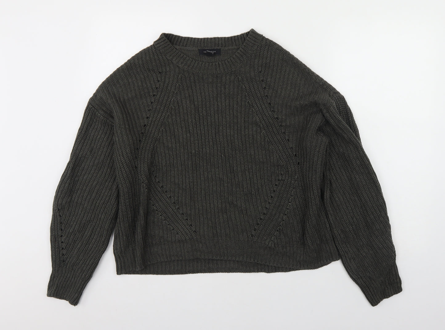New Look Mens Green Round Neck  Acrylic Pullover Jumper Size M