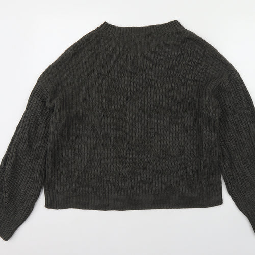 New Look Mens Green Round Neck  Acrylic Pullover Jumper Size M