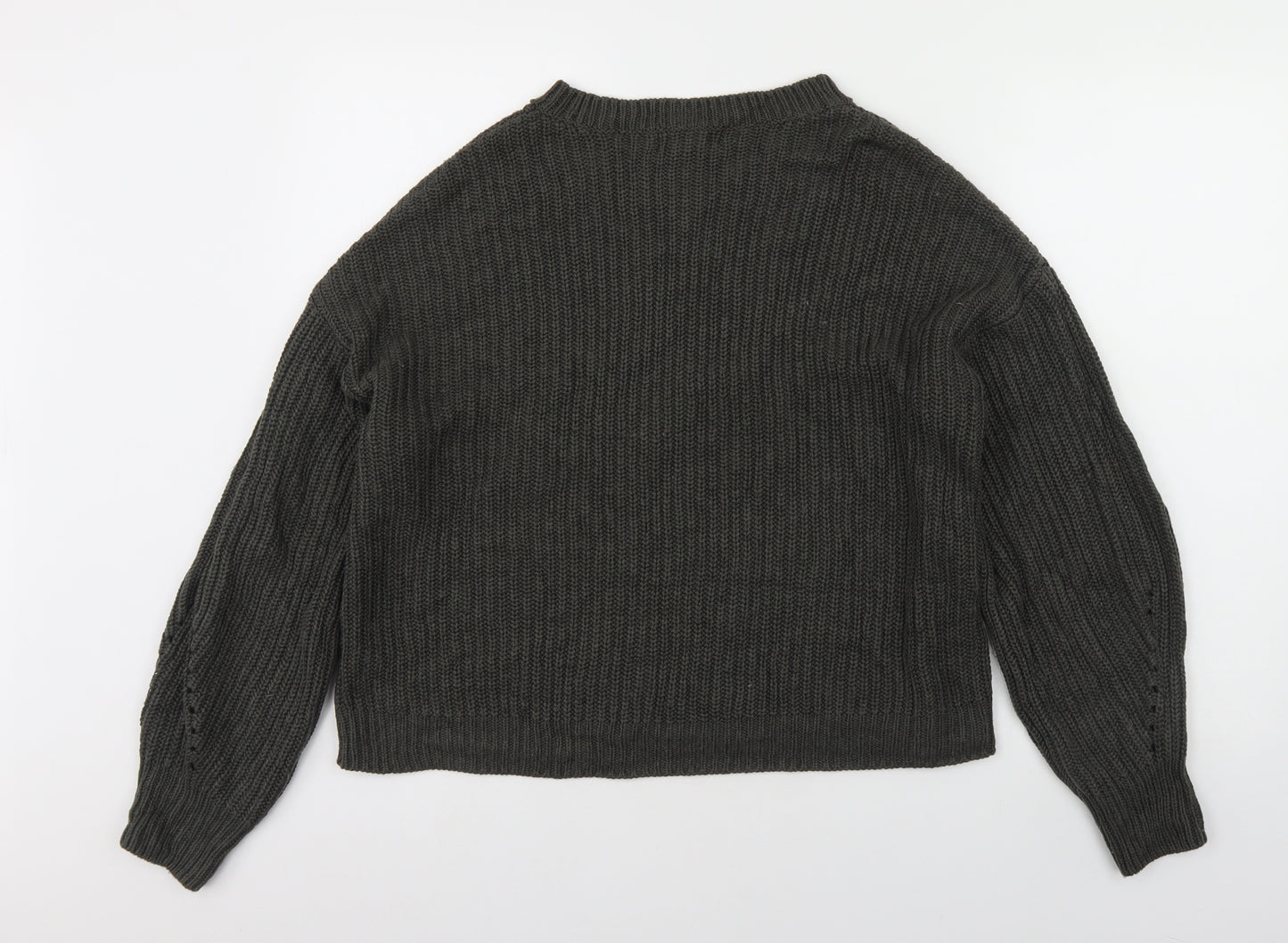 New Look Mens Green Round Neck  Acrylic Pullover Jumper Size M