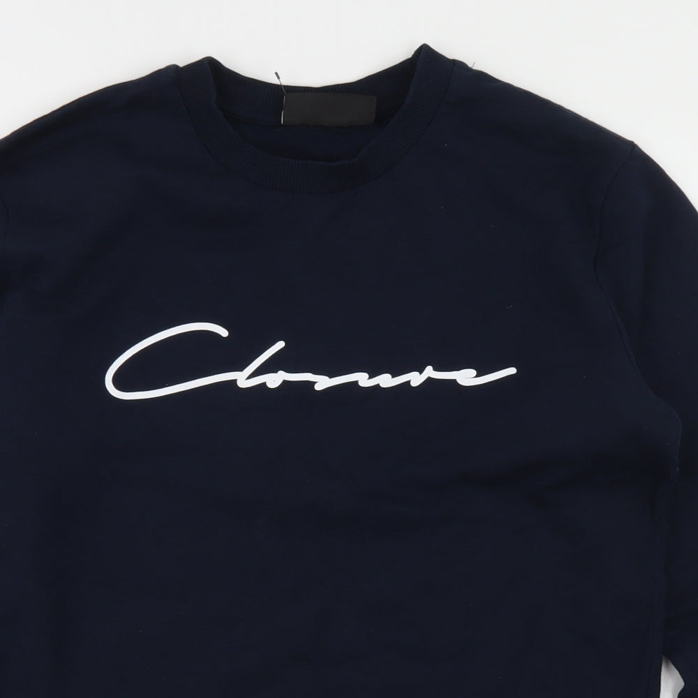 Closure London Womens Blue  Cotton Pullover Sweatshirt Size S
