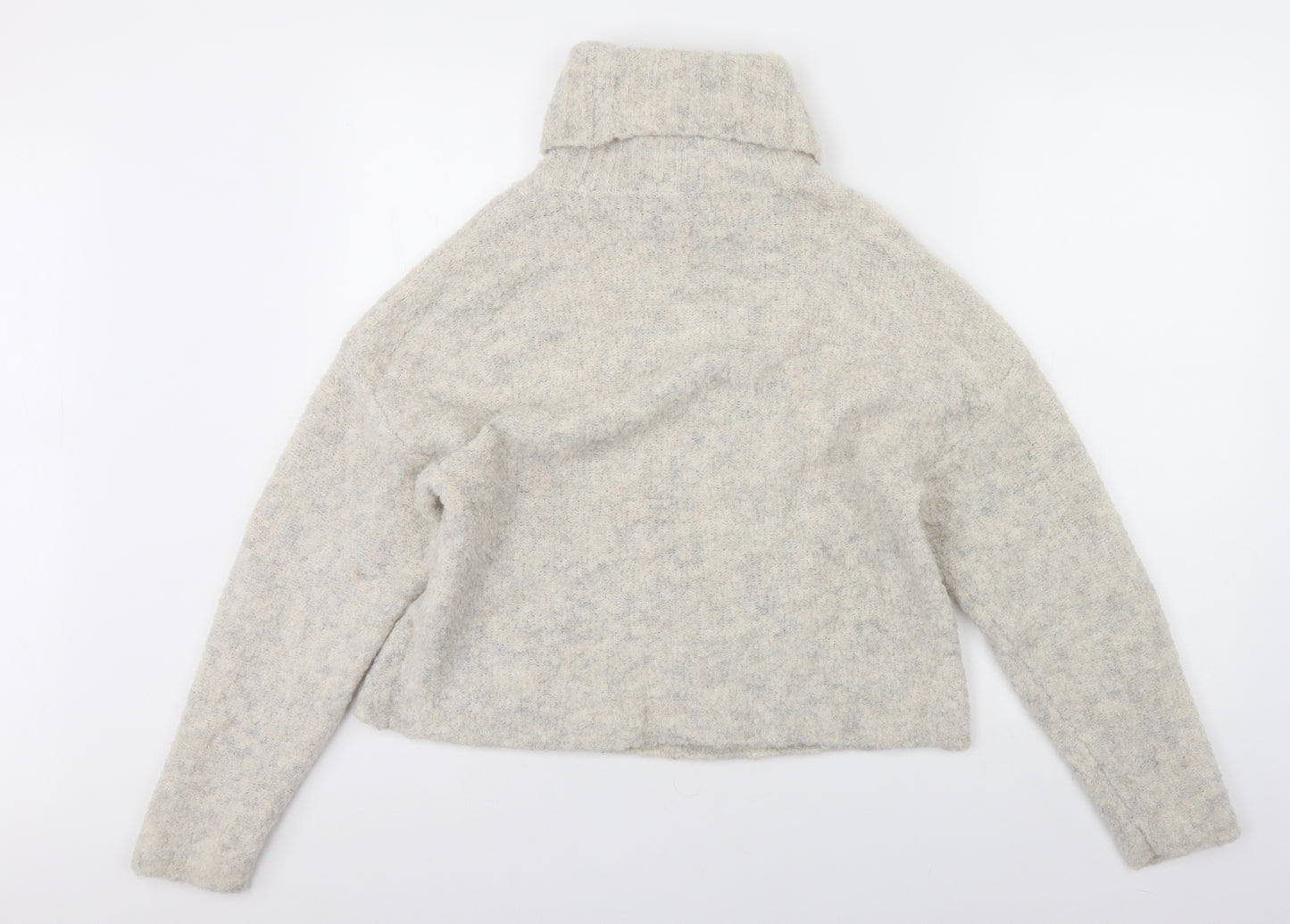 Droenim Womens Beige Roll Neck  Wool Pullover Jumper Size XS