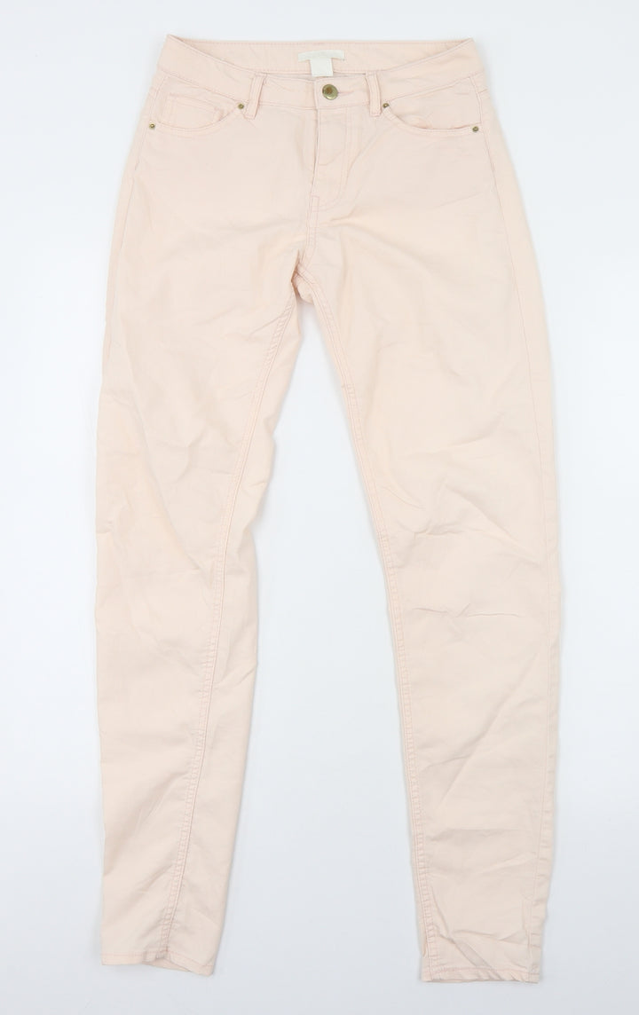H&M Womens Pink Cotton Skinny Jeans Size 26 in L30 in Regular