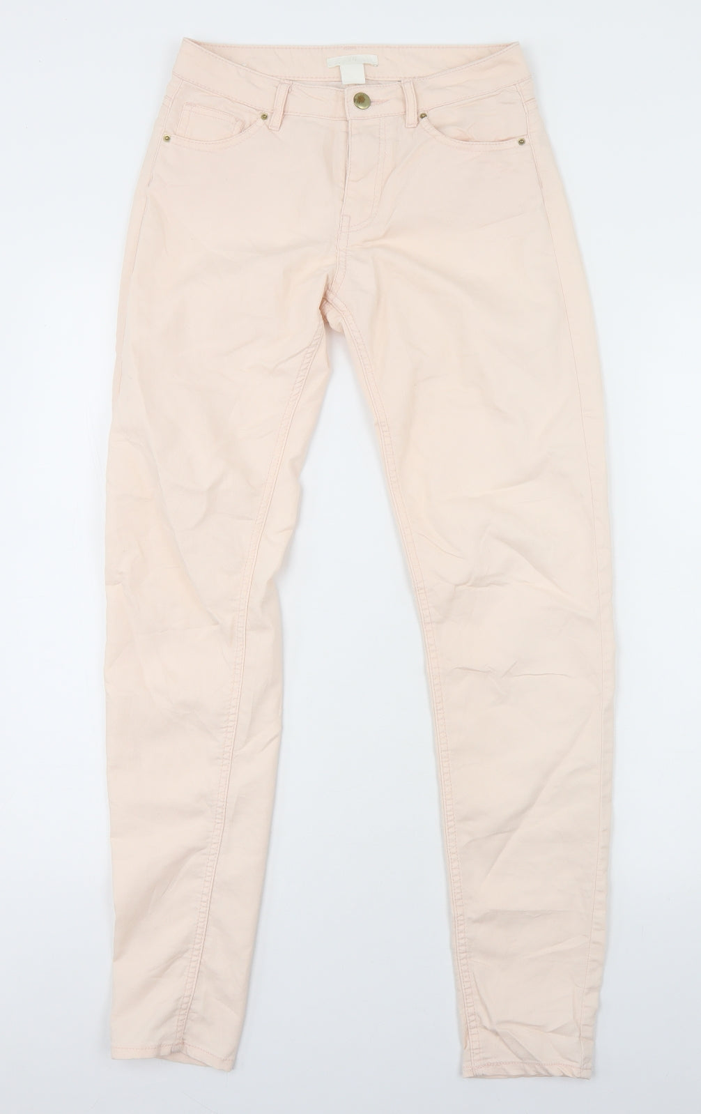 H&M Womens Pink  Cotton Skinny Jeans Size 26 in L30 in Regular