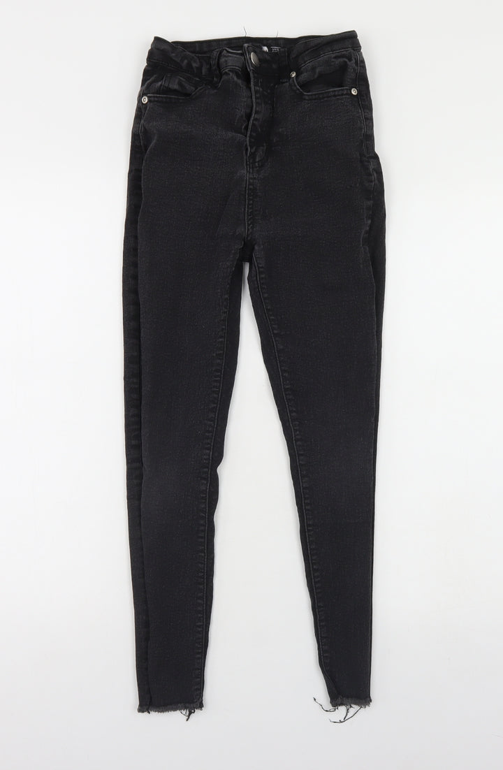 Boohoo Womens Black Cotton Skinny Jeans Size 6 L24 in Regular