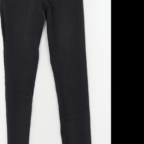 Boohoo Womens Black  Cotton Skinny Jeans Size 6 L24 in Regular