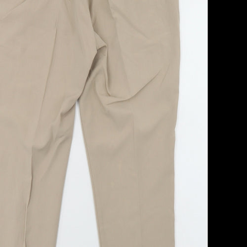 Peacocks Womens Beige  Viscose Dress Pants Trousers Size 14 L25 in Regular