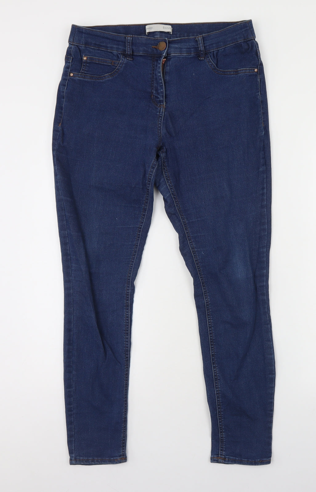 George Womens Blue  Cotton Skinny Jeans Size M L25 in Regular