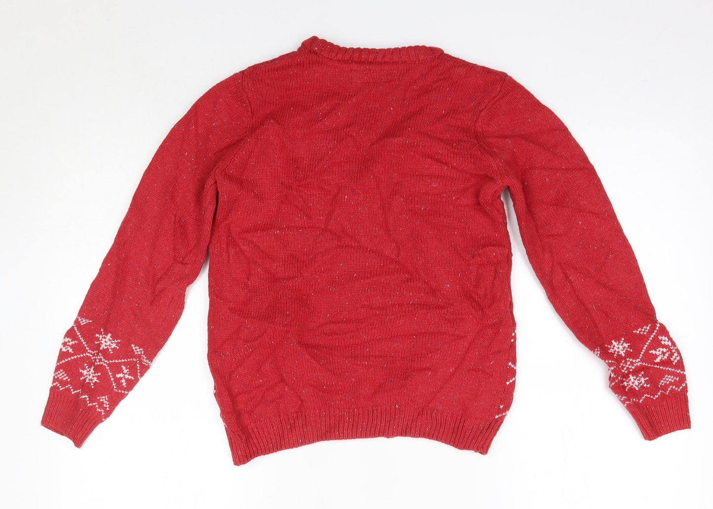 NEXT Boys Red Round Neck  Acrylic Pullover Jumper Size 10 Years   - Christmas