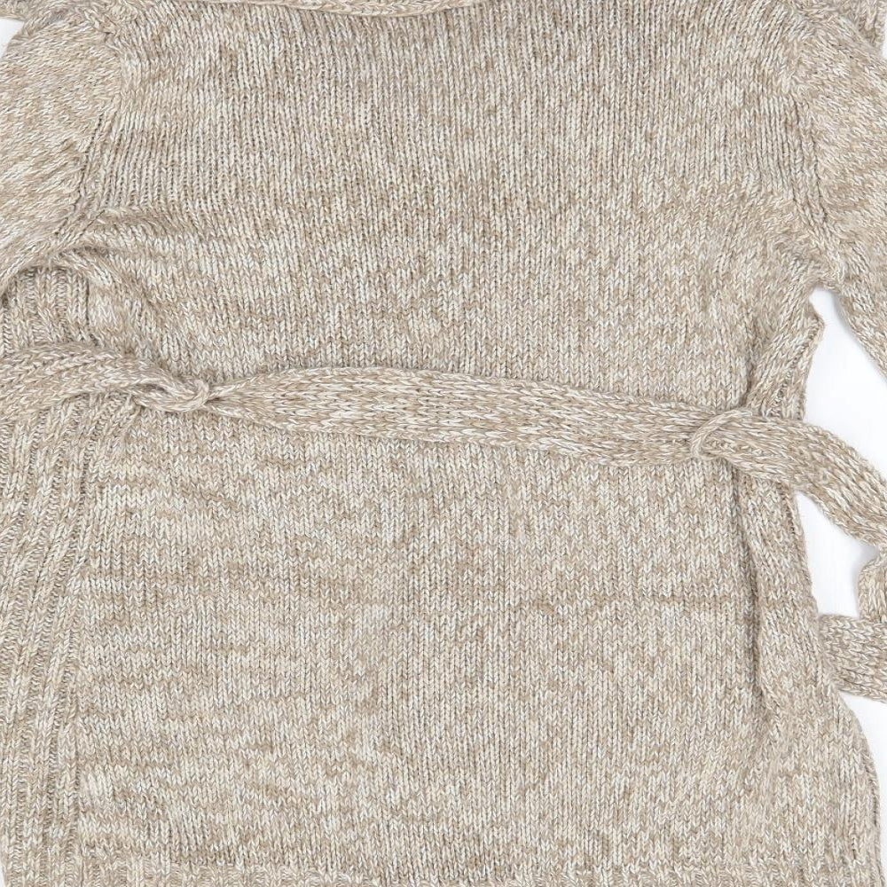F&F Womens Brown V-Neck  Acrylic Cardigan Jumper Size 8