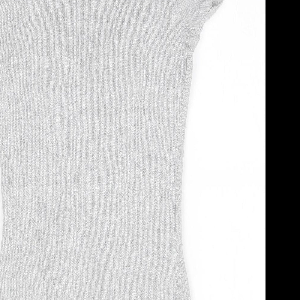 Jane Norman Womens Grey V-Neck  Acrylic Pullover Jumper Size 12