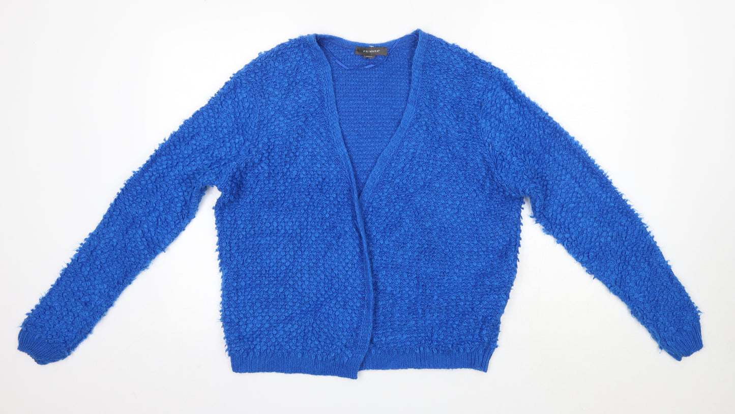 Primark Womens Blue Round Neck  Acrylic Cardigan Jumper Size L